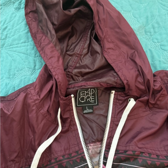 emp cyre Jackets & Blazers - Burgundy Hooded Jacket by Empcyre